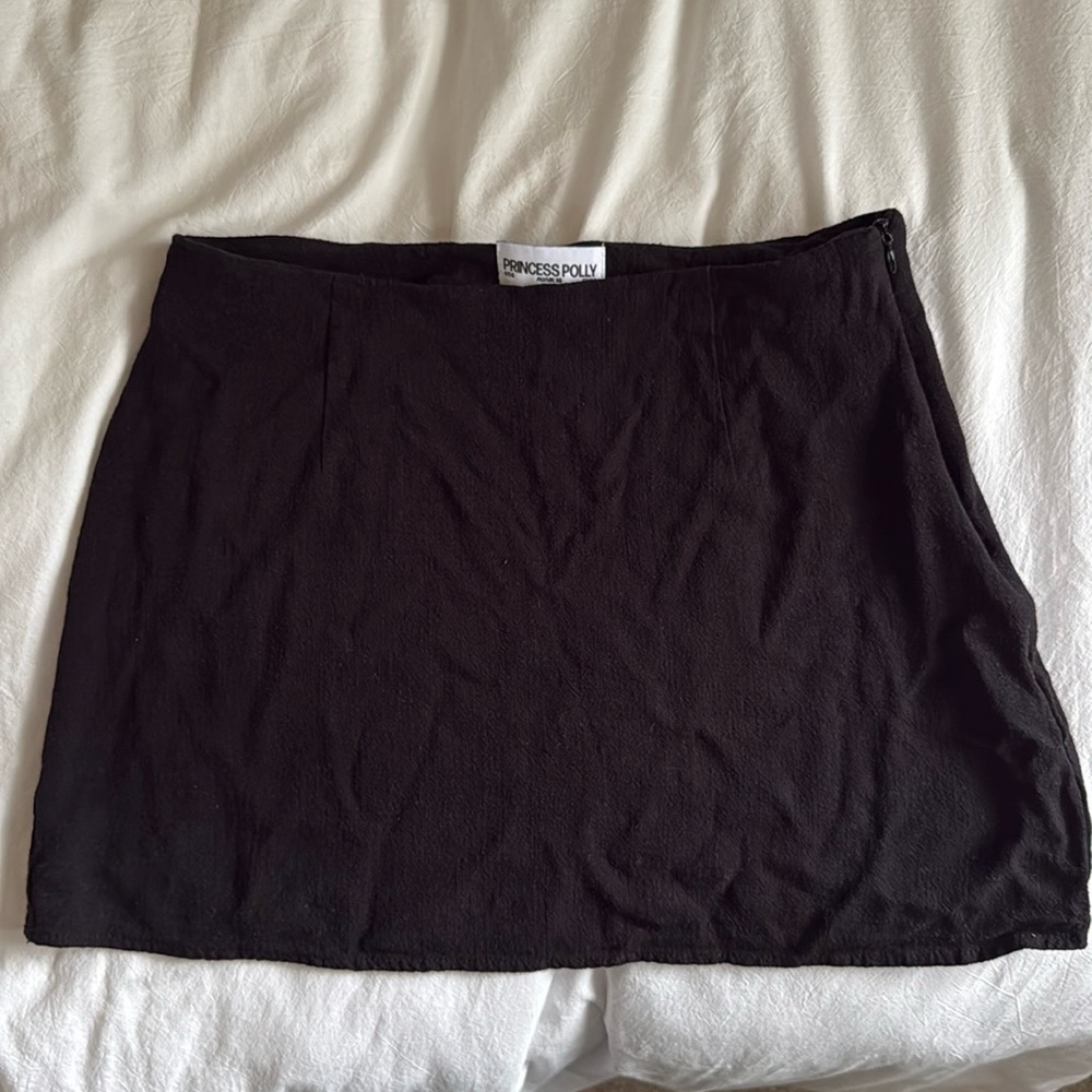 Linen black skirt